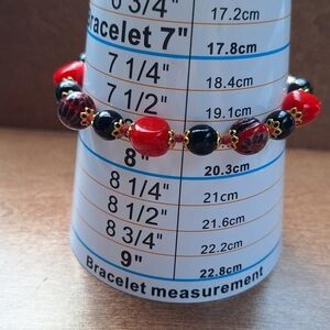 Red and Black Beaded Bracelet